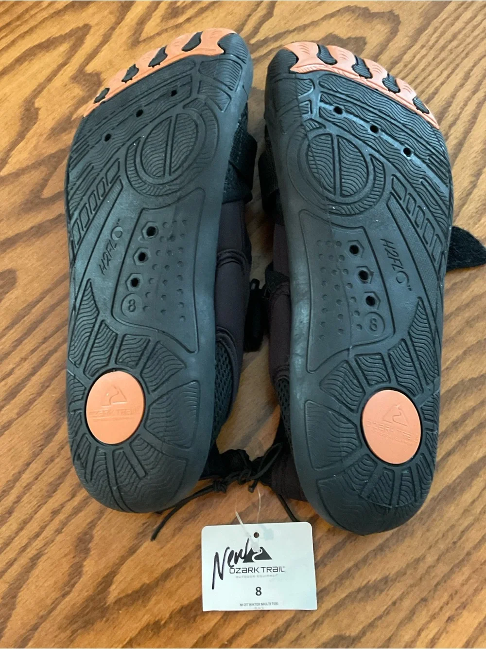 NWT Ozark Trail Men’s Closed-Toe Water Shoes, Black, Sz 8